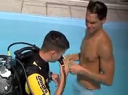  Lovely teenage divers kiss and suck